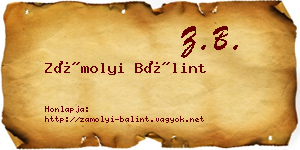 Zámolyi Bálint névjegykártya